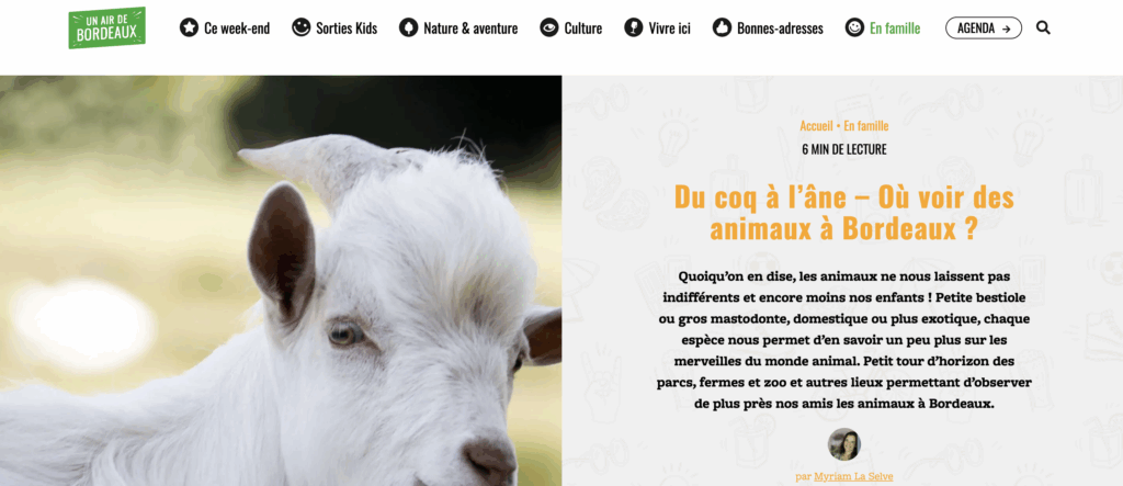 Liste des lieux où voir des animaux à Bordeaux