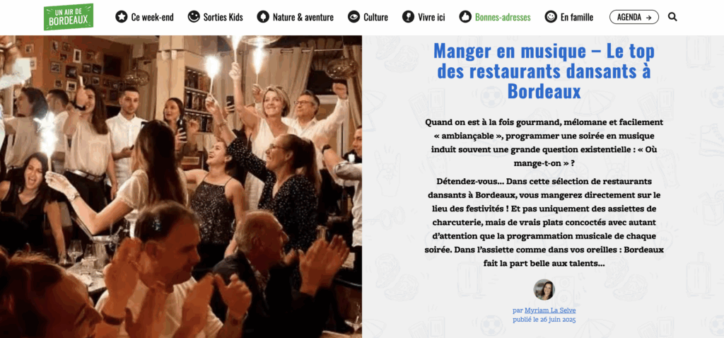 Manger en musique à Bordeaux