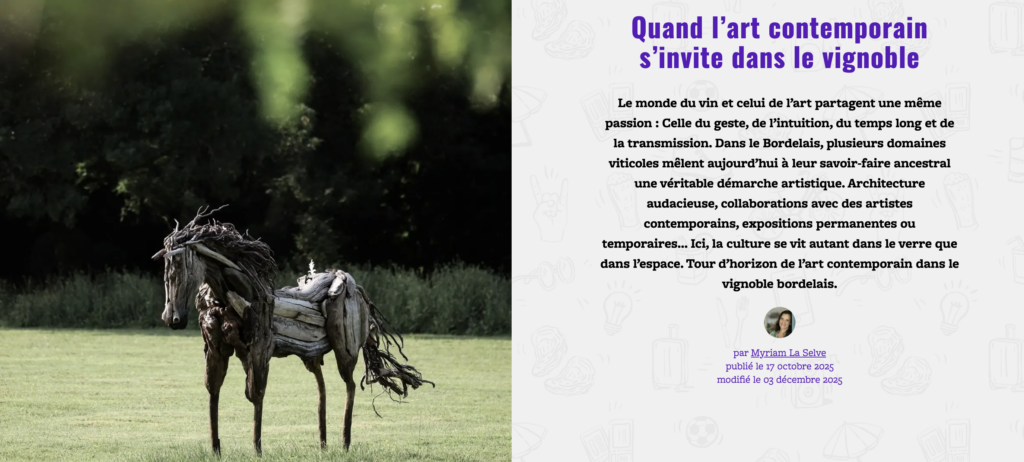 Art contemporain et vignoble